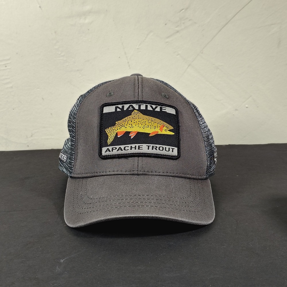 RepYourWater Hat Cap Snapback Grey Native Apache Trout Mesh Trucker One Size Men